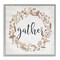 Rustic Gather Script Delicate Floral Botanicals Wreath Framed Giclee Art